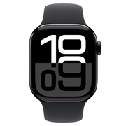 Apple Watch 10 GPS MWWE3QN/A - Alumiini, musta urheiluranneke, S/M, 42mm - Suihkumusta