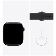 Apple Watch 10 GPS MWWE3QN/A - Alumiini, musta urheiluranneke, S/M, 42mm - Suihkumusta