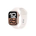 Apple Watch 10 GPS MWWH3QN/A - Alumiini, vaaleanruskea urheiluranneke, S/M, 42mm - Ruusukulta