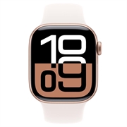 Apple Watch 10 GPS MWWJ3QN/A - Alumiini, vaaleanruskea urheiluranneke, M/L, 42mm - Ruusukulta