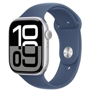Apple Watch 10 GPS MWWL3QN/A - Alumiini, Denim-urheiluranneke, S/M, 46mm - Hopea