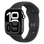 Apple Watch 10 GPS MWWQ3QN/A - Alumiini, musta urheiluranneke, M/L, 46mm - Suihkumusta