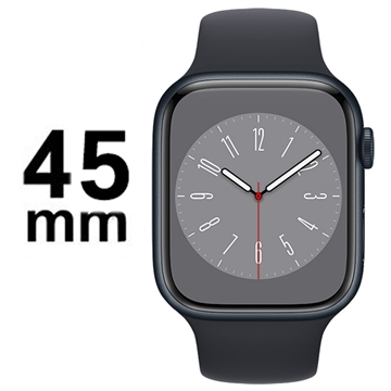Apple Watch 8 LTE MNK43FD/A - Alumiinikotelo, Keskiyö Urheiluranneke, 45mm - Keskiyö
