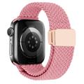 Apple Watchin Punottu nailonranneke magneettikiinnityksellä - 49mm/46mm/45mm/44mm - vaaleanpunainen