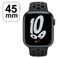 Apple Watch Nike 7 WiFi MKNC3FD/A - Aluminum, Antrasiitti/Musta Urheiluranneke, 45mm - Keskiyö
