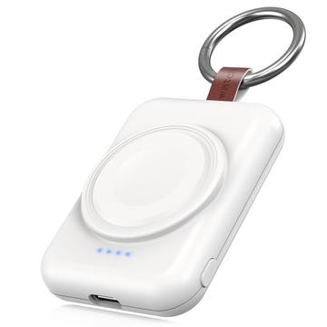 Apple Watchin kannettava langaton laturi avaimenperällä - 1800mAh - Valkoinen
