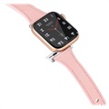 Apple Watch 9/8/SE (2022)/7/SE/6/5/4/3/2/1 Premium Nahkaranneke - 41mm/40mm/38mm - Pinkki