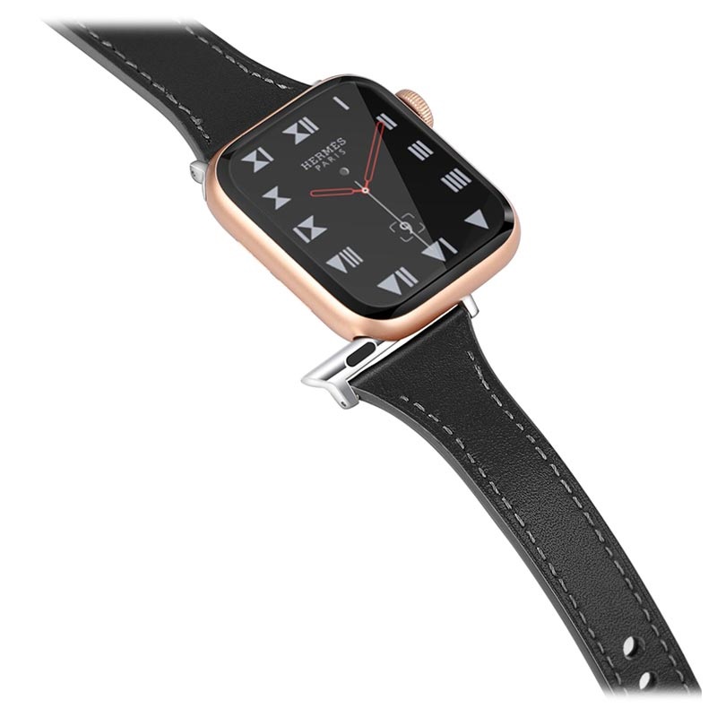 Apple Watch 7/SE/6/5/4/3/2/1 Premium Nahkaranneke - 45mm/44mm/42mm