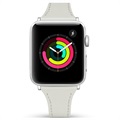 Apple Watch Ultra 2/Ultra/9/8/SE (2022)/7/SE/6/5/4/3/2/1 Premium Nahkaranneke - 45mm/44mm/42mm - Valkoinen