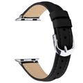 Apple Watch Series 11/10/9/8/SE 3/SE (2022)/7/SE/6/5/4/3/2/1 ohut nahkahihna - 42mm/41mm/40mm/38mm - musta
