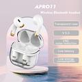 Apro 11 langattomat Bluetooth-kuulokkeet Stereo Sound Low Delay -urheilukuulokkeet, joissa on 300mAh-akku latauskotelo - valkoinen