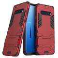 Armor Sarja Samsung Galaxy S10 Hybridikotelo Jalustalla - Punainen
