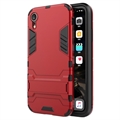 iPhone XR Armor Sarja Hybridikotelo Jalustalla - Punainen