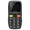 Artfone C1 Seniori Puhelin SOS:illa - Dual SIM - Musta/Harmaa