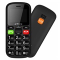 Artfone CS181 Senior Puhelin - Kaksois- SIM, SOS - Musta