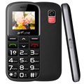 Artfone CS182 Senior Puhelin - Kaksois- SIM, SOS - Musta