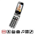 Artfone G6 Senior Simpukkapuhelin - 4G, Kaksois- Näyttö, SOS - Harmaa