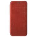Asus Zenfone 9 Flip Lompakkokotelo - Hiilikuitu - Ruskea