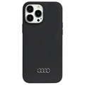 iPhone 13 Pro Max Audi Metal Logo Silikonikuori - Musta