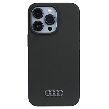 iPhone 13/13 Pro Audi Metal Logo Silikonikuori - Musta