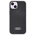 iPhone 14 Audi Metal Logo Silikonikuori - Musta