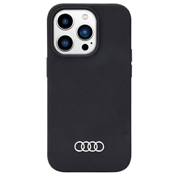 iPhone 14 Pro Max Audi Metal Logo Silikonikuori - Musta