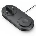 B-33 3-in-1 langaton latausasema, jossa on USB-C-liittimet - 15W - musta