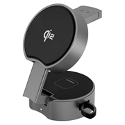 B30 3-in-1 taitettava magneettinen pikalatauslaite Qi2 15W - musta / harmaa