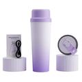BDL-009 2-in-1 akkukäyttöinen kannettava mehustin/tehosekoitin - 650ml - porppuravärinen
