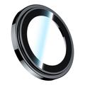 BENKS 3Pcs / Set Camera Lens Protector iPhone 15 Pro / 15 Pro Max Corming Grila Glass Lens Film alumiiniseos kehys - Musta