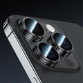 BENKS 3Pcs / Set Camera Lens Protector iPhone 15 Pro / 15 Pro Max Corming Grila Glass Lens Film alumiiniseos kehys - Musta