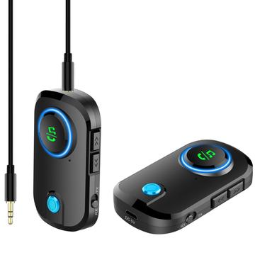 BT-T3 2 in 1 Bluetooth 5.0 vastaanottimen lähetin 3.5mm Aux auton langaton audiosovitin kaiuttimeen PC TV kuulokkeisiin