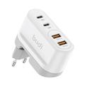 BUDI AC326TQEW Moniporttinen 40W laturi 2x USB-C/USB-A - Valkoinen