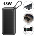 Baseus 20000mAh USB-C PD Varavirtalähde - 18W - Musta