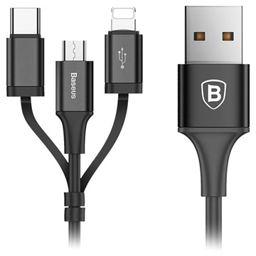 Baseus 3-in-1 USB-kaapeli - Lightning, Type-C, MicroUSB
