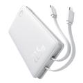 Baseus Airpow Lite 10000mAh -varavirtalähde USB-C- ja Lightning-kaapeleilla - 22.5W - valkoinen