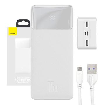 Baseus Bipow digitaalinen näyttö 15W Power Bank 30000mAh - Valkoinen väri