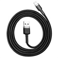 Baseus Cafule USB 2.0 / Lightning Kaapeli - 1m - Musta / Harmaa