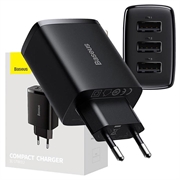 Baseus Compact-pikalaturi CCXJ020101, 3x USB, 17W