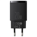 Baseus Compact Seinälaturi 20W - USB-C PD3.0, USB QC3.0