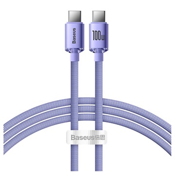 Baseus Crystal Shine USB-C / USB-C Kaapeli CAJY000605 - 1.2m - Violetti