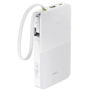 Baseus EnerFill Bipow2 Pro 10000mAh -varavirtalähde USB-C-kaapelilla - valkoinen