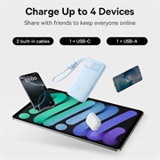 Baseus EnerFill FC11 20000mAh powerbank 22.5W - USB-C- ja Lightning-kaapelit - sininen