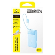 Baseus EnerFill FC11 20000mAh powerbank 22.5W - USB-C- ja Lightning-kaapelit - sininen