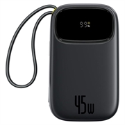 Baseus EnerFill FC31 Qpow 3 10000mAh:n varavirtalähde 45W - USB-C-kaapeli, digitaalinen näyttö - musta