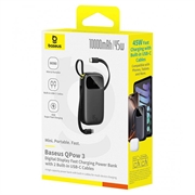 Baseus EnerFill FC31 Qpow 3 10000mAh:n varavirtalähde 45W - USB-C-kaapeli, digitaalinen näyttö - musta