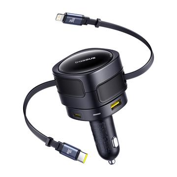 Baseus Enjoyment Max 90W autolaturi USB-C- ja Lightning-kaapeleilla - musta