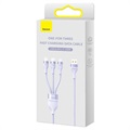 Baseus Flash Series II 3-1:ssä Kaapeli CASS030005 - 1.2m - Violetti
