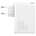 Baseus GaN2 Pro 2xUSB & 2xUSB-C Pikalaturi - 100W - Valkoinen