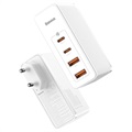 Baseus GaN2 Pro 2xUSB & 2xUSB-C Pikalaturi - 100W - Valkoinen